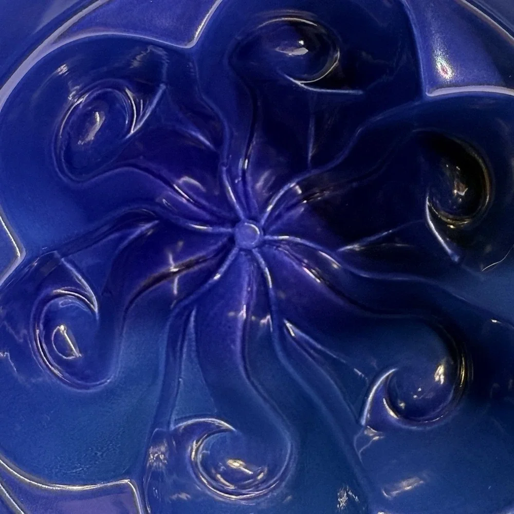 Vintage ICTC ENGLAND‎ White And Blue Ceramic Victorian Jelly Mold